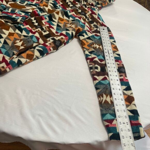 Handmade Alpaca Boho Geometric Full Zip Unisex Hoodie Jacket Size XXL - Picture 3 of 8